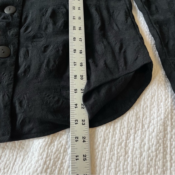Porto San Francisco Blazer Women’s Sz 0 Shirt Jacket Stretch Black Button Boho - Picture 11 of 16